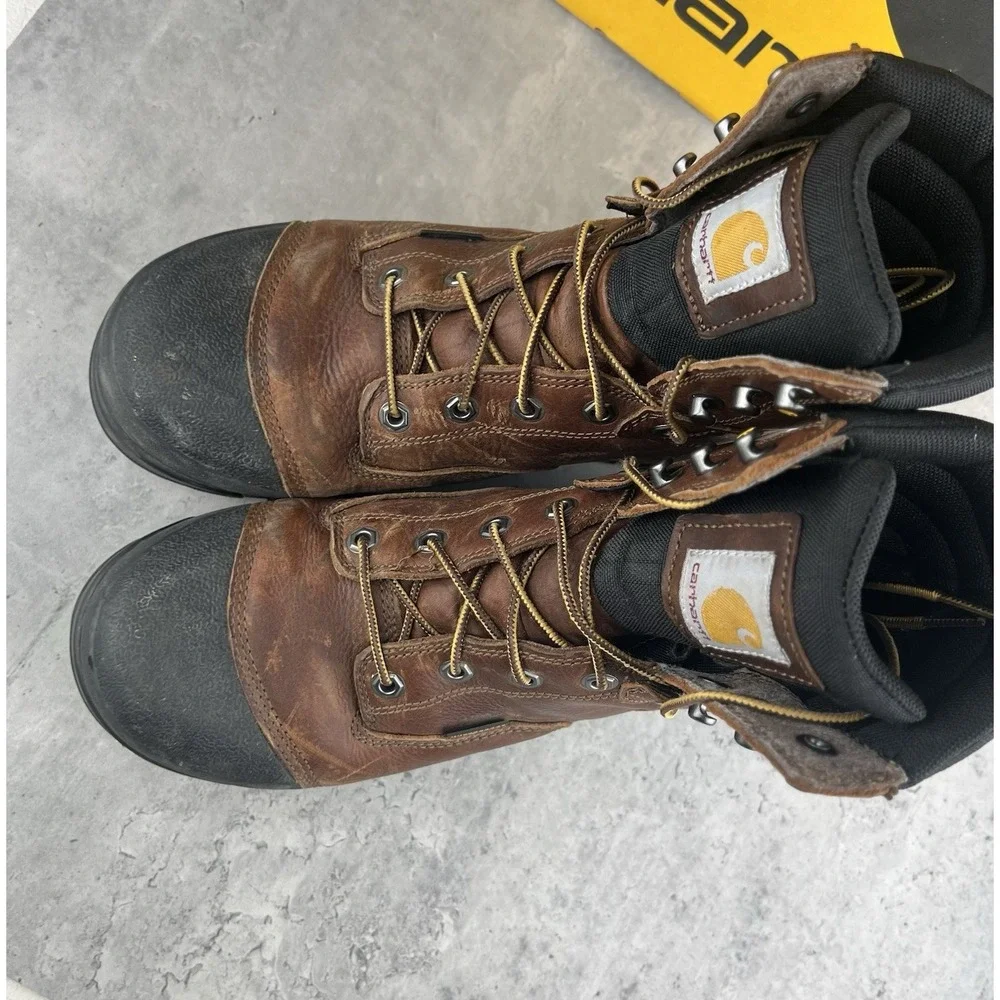 Carhartt Ground Force Work Boots Men 8W Brown Waterproof Composite Toe CME8355